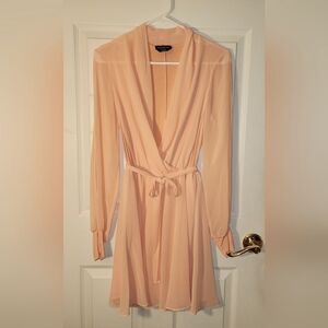 Bebe mini dress long sleeve coral color size S